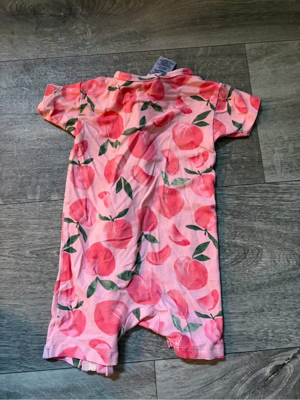 Gerber Pink Peach Print Short Sleeve Zipper Romper Pajamas